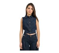 Guess - Cropped Denim Shirt - - Blouses & Shirts - Donna - Blu - S