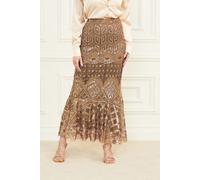 GUESS Crystals Embroidered Bronze Gold Crystal Taglia: 40 | Maxi gonne Outlet | Donna | Marrone