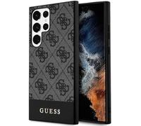 Guess Custodia compatibile con Samsung Galaxy S24 Ultra - Custodia rigida 4G con logo posteriore Cover nera