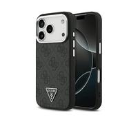 CG MOBILE Guess 4G Triangolo Logo Compatibile con MagSafe Custodia per iPhone 17 Pro (Nero/Argento)