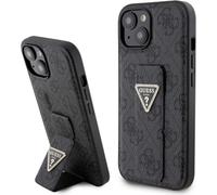 Guess Custodia GUHCP15SPGS4TDK per iPhone 15 6.1" nera Grip Stand 4G Triangolo Strass