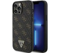 GUESS Custodia GUHCP14LPG4GPK per iPhone 14 PRO 6.1" Custodia Rigida Nera 4G Triangolo Logo in Metallo