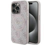 Guess Custodia GUHMP14XG4GFRP per iPhone 14 PRO Max 6,7 Pollici Custodia Rigida Rosa Collezione 4G Pelle Logo in Metallo