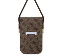 Borsa a mano Guess 4G con logo in metallo, colore marrone.