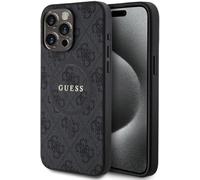 Guess - Custodia in poliuretano 4G con logo classico per iPhone 15 Pro Max, colore nero