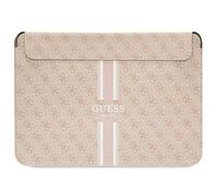 GUESS - CUSTODIA PER COMPUTER PU 4G CON RIGHE STAMPATE - ROSA, Rosa