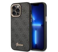 Guess - Custodia per iPhone 14 Pro Max, motivo 4G e logo sceneggiato, antigraffi