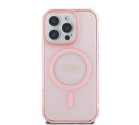 Guess, Custodia per iPhone 16 Pro con cerchio glitterato, Rosa