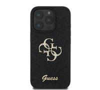 Guess, Custodia per iPhone 16 Pro Max con logo in metallo e brillantini, Nero