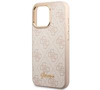 Guess - Custodia per iPhone 14 Pro Max, motivo 4G e logo sceneggiato, antigraffi