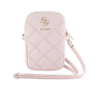 Guess, Custodia per telefono imbottita universale con tracolla e logo 4G, Rosa