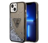 Guess Custodia per iPhone 14 Plus Liquid Palm – glitter liquido nero, liscia