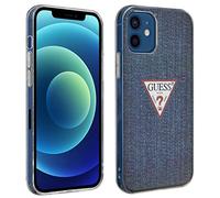 Guess Custodia rigida in denim per Apple iPhone 12, colore: blu scuro