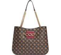 GUESS Dettaglio Catena Oro G 4G Logo Stampato Borsa Donna Borsa IN Marrone
