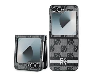 GUESS Dkny Con Cinturino In Pelle A Quadretti COVER per Samsung Galaxy Z Flip6, Nero