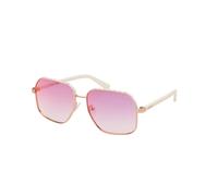 Guess Donna GU00107 21Z Occhiali da sole Metallo Bianco Viola Squadrata Normale Sfumato