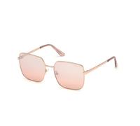 Guess Donna GU7615 28U Occhiali da sole Metallo Oro Bordeaux Geometrica Normale