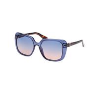 Guess Donna GU7863 90W Occhiali da sole Iniettato Blu Blu Squadrata Normale Sfumato