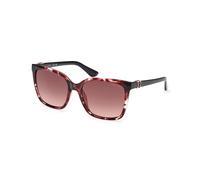 Occhiali Guess Square Shape Injected rosso nero con lenti a specchio granata donna