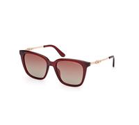 Guess Donna GU7886 69F Occhiali da sole Iniettato Bordeaux Marrone Squadrata Normale Sfumato