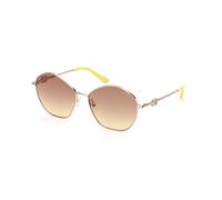 Guess Donna GU7907 32F Occhiali da sole Metallo Oro Marrone Geometrica Normale Sfumato