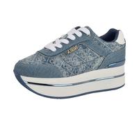 Guess Donna Hansin, Logo Denim Bianco/Blu Medio 420, 41 EU