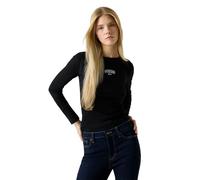 GUESS Donna LS Embro Slimt Manica Lunga, Nero , 44