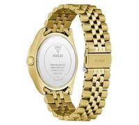 Guess Orologio da polso da uomo JADEN con datario, cinturino in acciaio inox dorato, vetro minerale, quadrante dorato, 3 bar, diametro cassa: 42 mm, GW0977G2