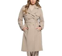 GUESS Eco Jenny Faux Leather Details Trench Giacca, Safari Tan Multi, Small Donna