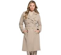 GUESS Eco Jenny Faux Leather Details Trench Giacca, Safari Tan Multi, Small Donna