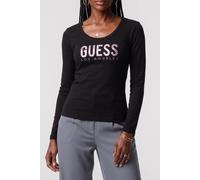 GUESS Eco Ls Cn Python Logo Te Jet Black A996 Taglia: XS | Maglie Sportivi Outlet | Donna | Nero