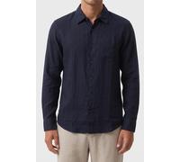 GUESS Eco Ls Napa Linen Shirt Smart Blue Multi Taglia: M | Camicie Casual Outlet | Uomo | Bianco