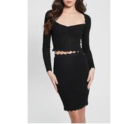 GUESS Eco Ls Pointelle Anjela Jet Black A996 Taglia: L | Maglie a manica lunga Outlet | Donna | Nero