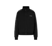 GUESS Eco Octavia - Felpa da donna a collo alto e zip intera, Nero corvino, X-Large