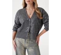 GUESS Eco Riley Ls Vn Sequins Dark Grey Heather Taglia: M | Cardigan Outlet | Donna | Grigio