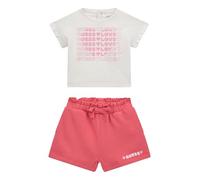 GUESS Eco Short Sleeve T-shirt and Active Shorts Set Set di vestiti da gioco per bambini ragazze, Bianco puro, 24 Meses