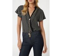 GUESS Edith Top New Monogram Black B Taglia: 36 | Body Outlet | Donna | Nero