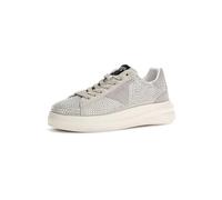 GUESS Elbina - Sneakers basse da donna in pelle con lacci, bianco, 40 EU