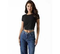 Guess Ss Cn Elisabette Top Black T-Shirt M/M Lettere Donna W6GP11K2933-JBLK