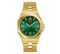 Guess Emperor GW0849G2 Men's 41.5 mm Gold-Tone Quartz Watch - Green Sunray Dial, Stainless Steel Bracelet, 50 m Water-Resistant