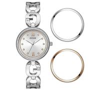 Guess Empower GW0693L1 Women’s 30 mm Quartz Watch - Silver Stainless Steel, Crystal Bezel, G-Link Bracelet, 30 m WR