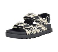 GUESS Dissolvenza, Sandali Bassi Donna, Avorio Blu Scuro Logo Multi, 38.5 EU