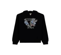 GUESS Felpa con cappuccio da ragazza con cappuccio, Nero corvino, 12 Anni