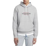 Guess, felpa con cappuccio da uomo GJ American Tradition, Grigio mélange, M