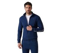Guess Felpa da Uomo con Zip Intera New Arlo, Blu Seta, Large