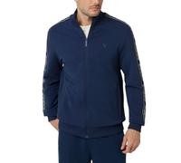 Guess Felpa da Uomo con Zip Intera New Arlo, Blu Seta, Large