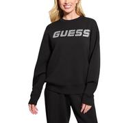 Guess Felpa Donna Girocollo Scuba Cecilia Sweatshirt, Nero (IT, Testo, M, Regular, Regular, Nero)
