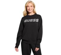Guess Felpa Donna Girocollo Scuba Cecilia Sweatshirt, Nero (IT, Testo, M, Regular, Regular, Nero)