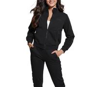 GUESS Felpa Donna Stacie Full Zip, Nero corvino, X-Small