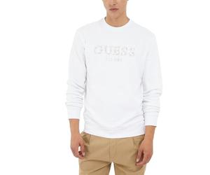 GUESS Felpa uomo Eco Beau, Bianco puro., Large